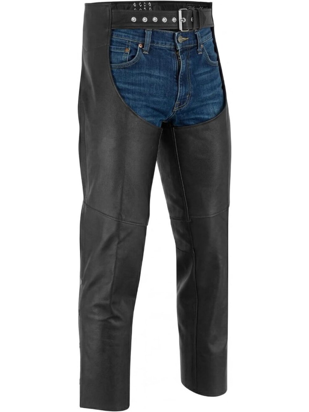 Unisex All-Season Motorcycle Leather Chaps - Customizable Fit Biker Assless Gear